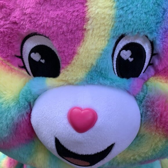 Care Bears Good Vibes Jumbo Plush Smiling Bear Rainbow 24" Soft Toy - Picture 8 of 15